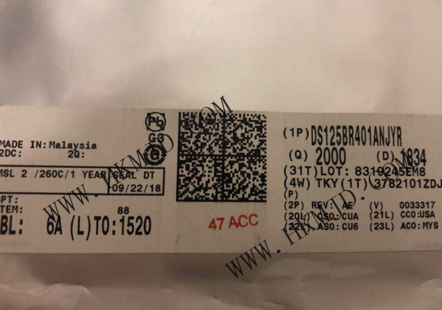接口緩沖器，轉(zhuǎn)接驅(qū)動器 DS125BR401ANJYR 4 通道 12Gbps 54-WQFN