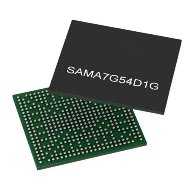 Microchip SAMA7G54D1GT-I/4UB ARM Cortex A7 微處理器 MPU，帶 MIPI 攝像頭和 1Gb 集成 DDR3L