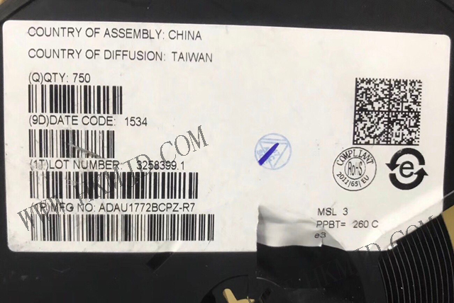 ADAU1772BCPZ 一款具有四個輸入和兩個輸出的編解碼器，內(nèi)置數(shù)字處理引擎