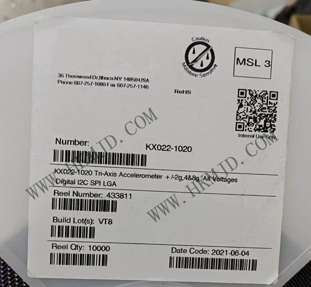 運動傳感器_KX022-1020_加速計 X，Y，Z 軸 ±2g，4g，8g 0.39Hz ~ 800Hz 12-LGA
