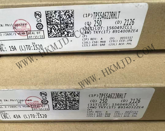 現(xiàn)貨供應(yīng)TI TPS54622RHLT 同步 SWIFT? 降壓轉(zhuǎn)換器，采用 VQFN 封裝