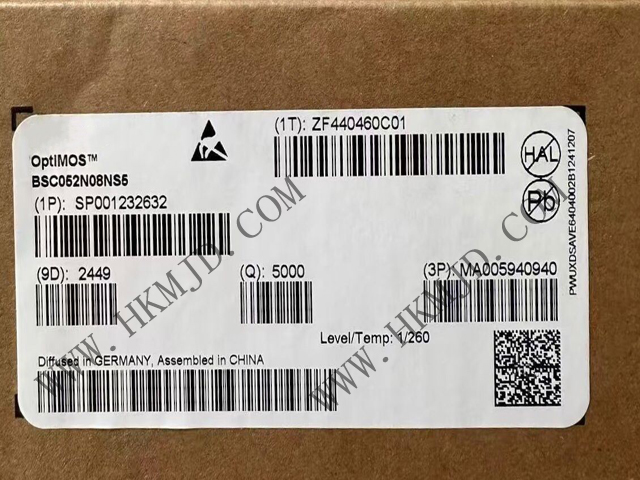 N溝道功率MOSFET BSC052N08NS5 OptiMOS? 5 80V 功率MOSFET，適用于電信應用